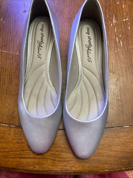 easy street Shoes - easy street Silver Metallic Short Heels